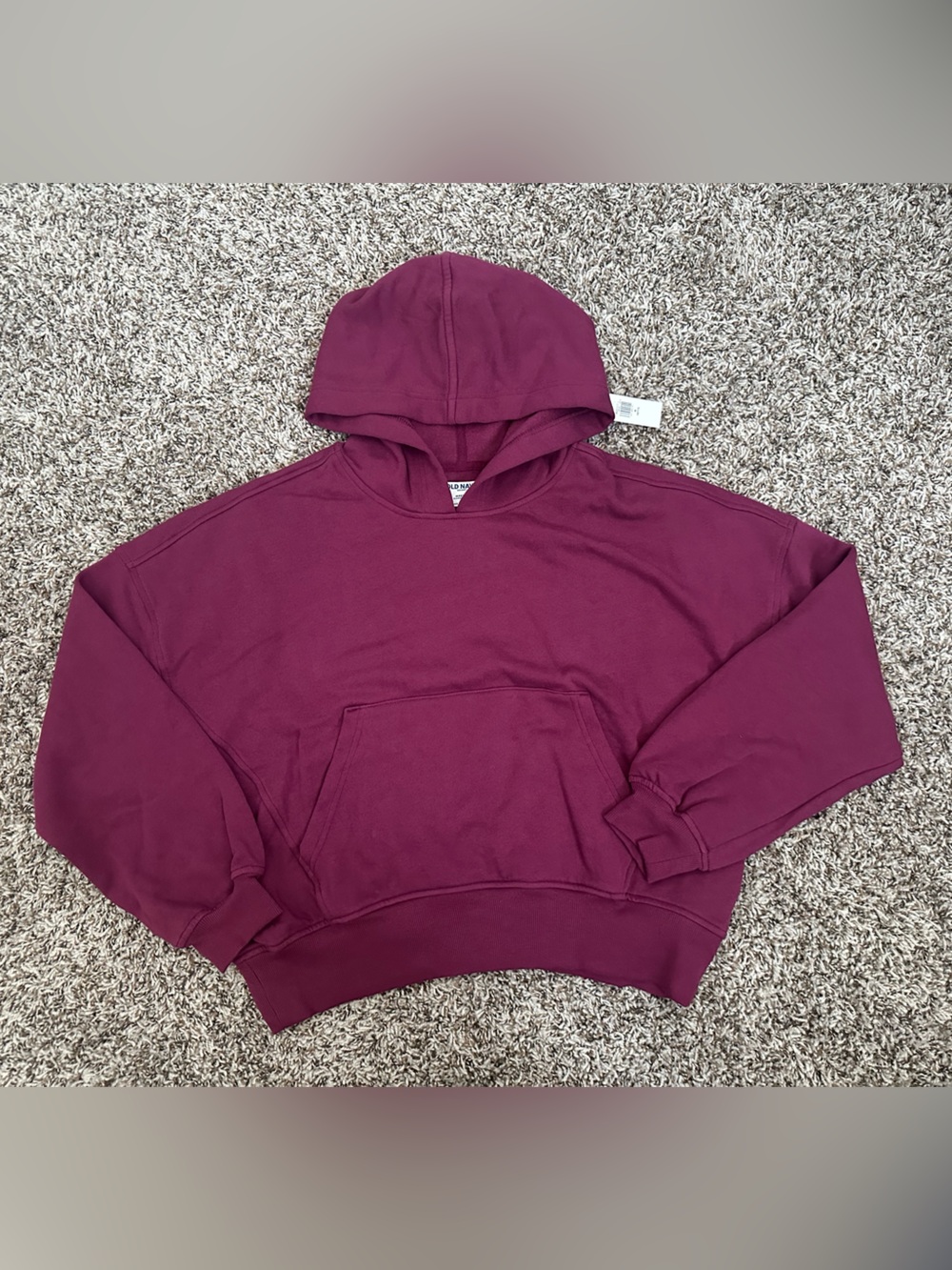 Old Navy Cropped Hoodie in Deep Berry
